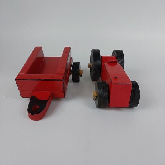 Handmade Wooden Toy Tractor And‎ Wagon Farming Toy - Picture 3 of 4